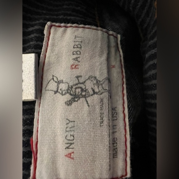 ANGRY RABBIT NAVY BLUE & GREY STRIPED SKINNY LEGGED JEANS. SIZE 27 (US SIZE 4) - Picture 5 of 6